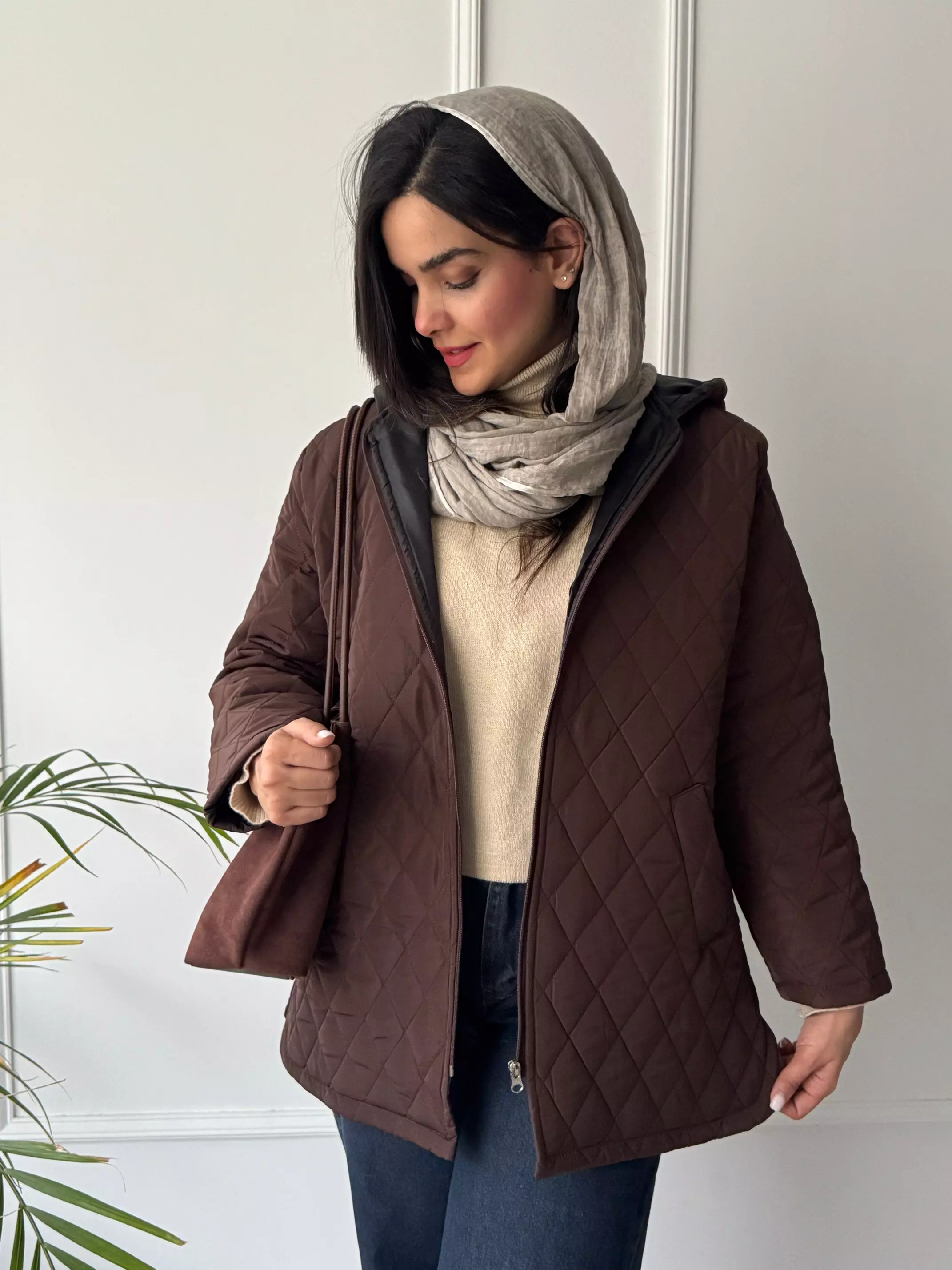 کاپشن زنانه کلاهدار آستردار ونوس